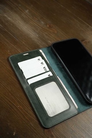 Oppo A6t Hakiki Deri Cüzdanlı Kapaklı Kaliteli Lüks Cüzdan Kılıf Haki
