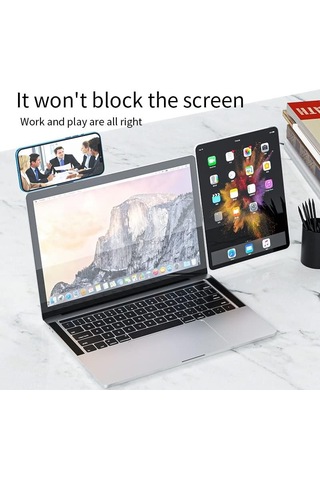 Dizüstü Bilgisayar Ekran Stand Telefon Tutucu Katlama Stand Metal Dizüstü Bilgisayar Yan Montaj Destek Tutucu Universal Stand Siyah