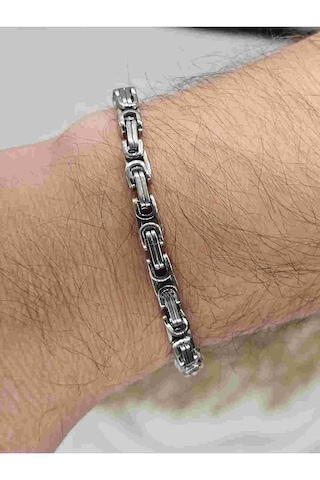 Kararmaz Çelik Erkek Favori Bileklik Gümüş