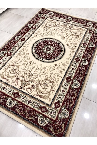 Saray Halı Klasik 11105 R-1 Kırmızı Göbekli 150X230 Halı 4 M2 !