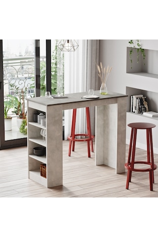 Robinhome Robin Home Thales Bar Masası Mutfak Yemek Masası Beton-Taş St1-Gt