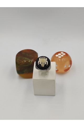 Börü Götürk Yazılı Taşsız 925 Ayar 23 Mm 16,20 G. Erkek Yüzüğü Gümüş