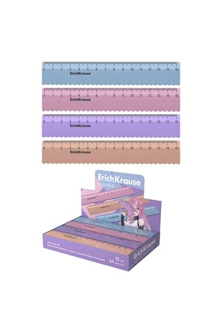 Erichkrause 4'lü Dalgalı Kenarlı Ölçüm Cetveli Plastik Erich Krause Manga 308288790 Violet