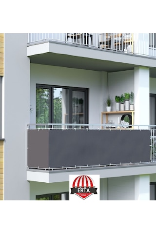 8 Metre X 75 Cm Gri Renk Polyester Balkon Demiri Brandası Su Geçirmez 1.sınıf 650g Çok Renkli