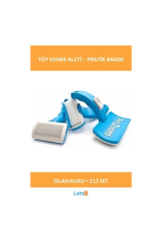 Kedi Ve Köpekler İçin 2'li Tarak Ve Tüy Kesme Aleti Seti