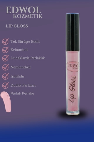 Edwol Make Up Likit Işıldayan Parlak Ruj Pembe