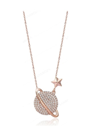 Gezegen Gümüş Kolye, Sanroza Gümüş Kolye, Gümüş Kolye, Kolye (261635546)