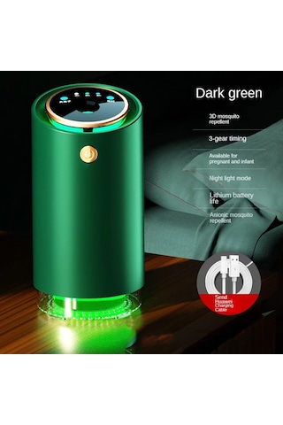 Lemestar Usb Şarjlı Elektronik Ergitici Moskito Savunma Cihazı - 20-30 M² Kullanıma Uygun 6-8 Saat Pil Ömrü Yeşil Renkli