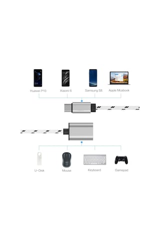 Type-C To Dişi Usb 3.0 Otg Çevirici Dönüştürücü Hasır Kablo