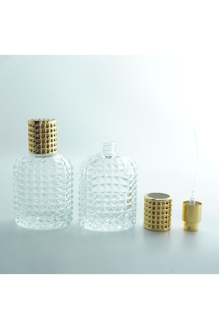 Parfüm Şişesi 50 Ml 5 Adet Oval Noktalı Kristal Boş Parfüm Şişesi