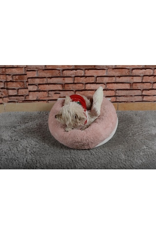 Cookie Pet Sherpa Polar Yıkanabilir Yuvarlak Köpek Kedi Yatağı 50 CM