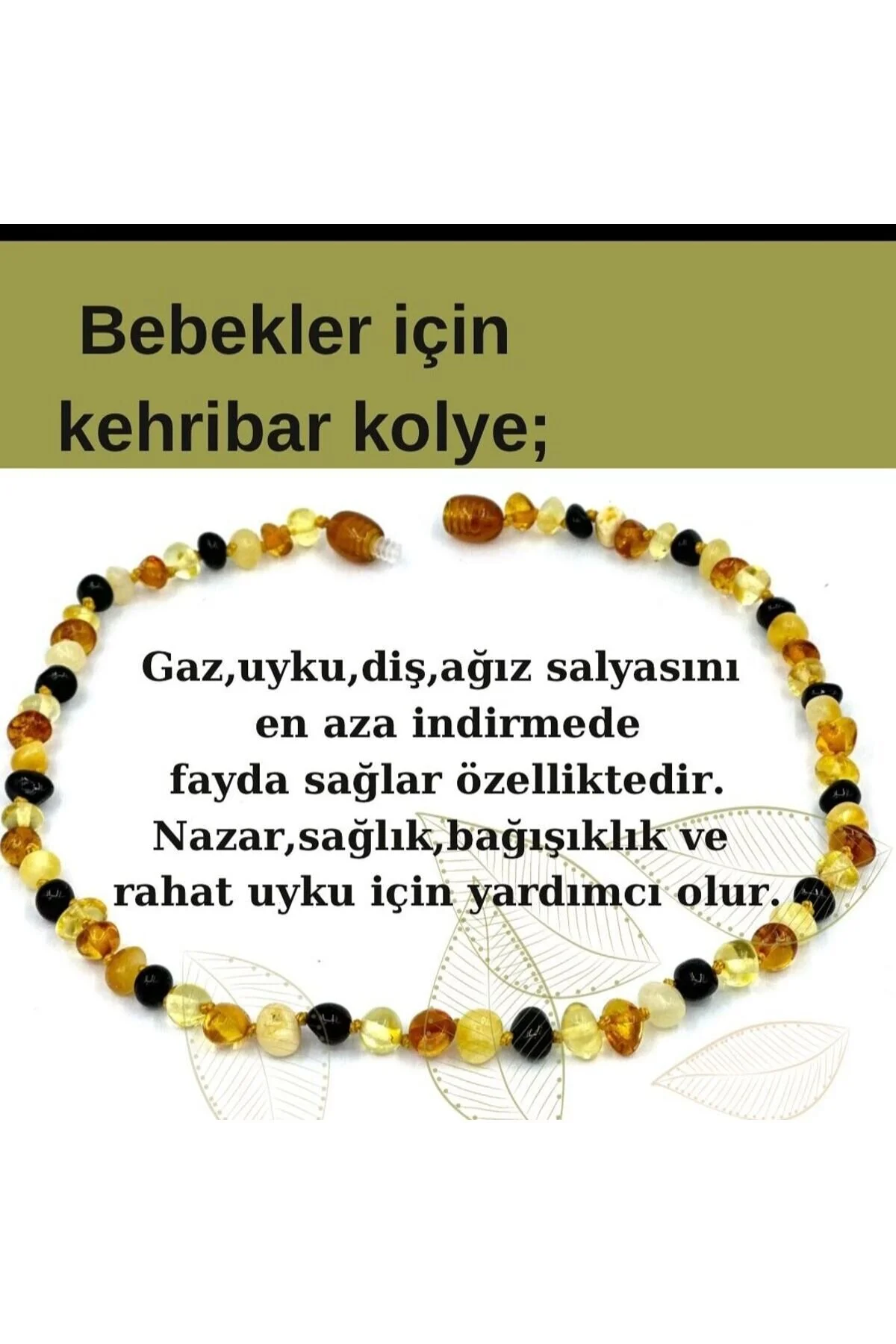 Bebek Damla Kolye Orjınal Kehrıbar Kolyemız Açık Sarı