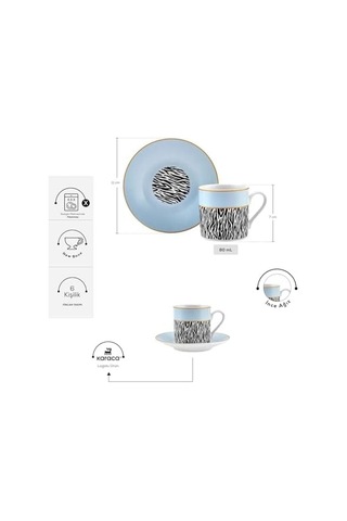 6 Kişilik Kahve Fincan Takımı 80 Ml Açık Ahşap