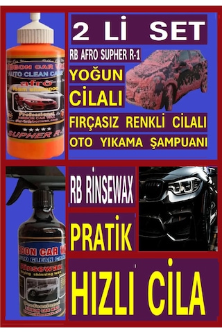 Fırçasız Yoğun Cilalı Renkli Oto Yıkama Şampuanı 1 Kg+ Pratik Hızlı Cila 500 Ml