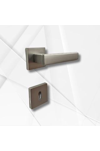Lusso Inox 5 Adet Oda 2 Adet Wc Kare Rozetli Kapı Kolu Set - Lusso Inox 5+2