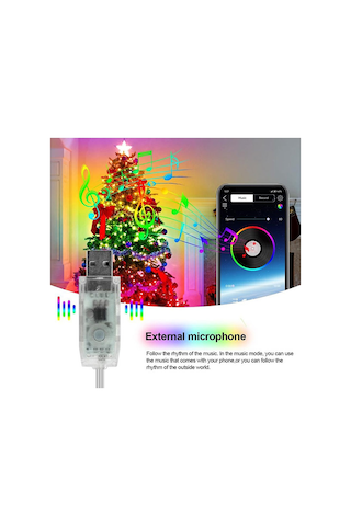 Usb Dekoratif Damla Led Kumandalı Rgb Led Işık 10 M