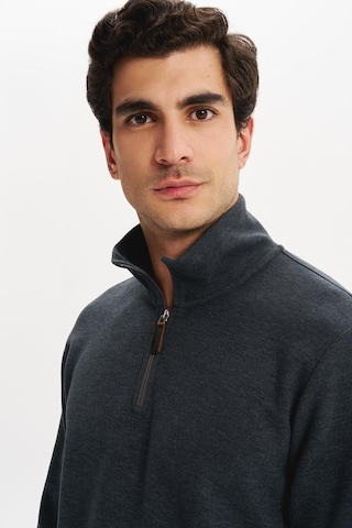 AR-MA Arma Erkek Pamuk Polyester Karışımlı Selanik Kumaş Yarım Fermuar Dik Yaka Sweatshirt Kazak K30404698002 Gri