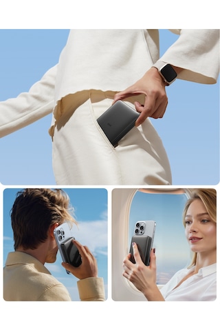 Halolock Qi2 10.000 Mah Magsafe Digital Powerbank Siyah BEYAZ