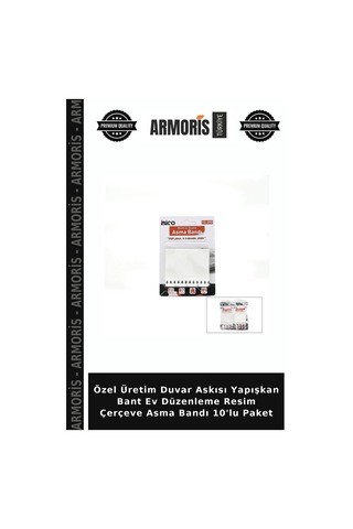 Özel Üretim Duvar Askısı Yapışkan Bant Ev Düzenleme Resim Çerçeve Asma Bandı 10'lu Paket