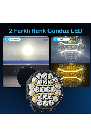 Kamyon 9 İnç Sis Farı Tepe Ve Tampon Lambası 100 W Projektör Lamba Gündüz Led Drl Sarı Ve Beyaz