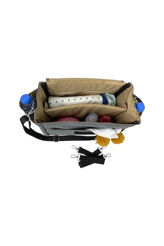 Bye Bye Stroller Bag Bebek Arabası Düzenleyici Çanta Sade Gri