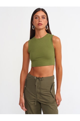 Dilvin Crop Top 101A30125 Haki