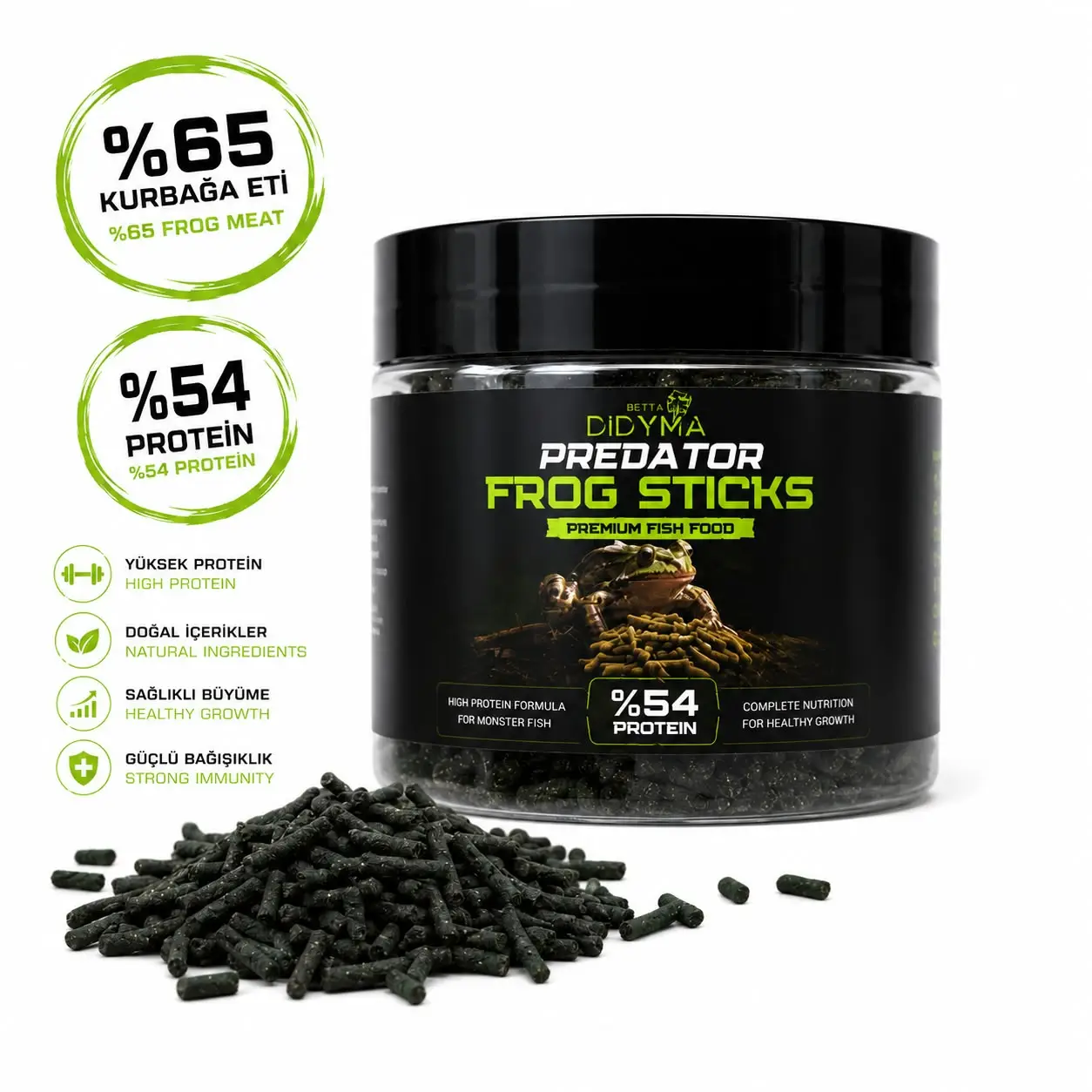 Betta Didyma Predator Frog Sticks 50gr %65 Kurbağa Etli