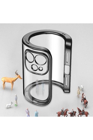 Apple Uyumlu iPhone 12 Kılıf Zore Gbox Kapak Siyah