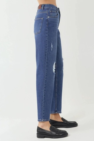 Hiccup Yırtık Detaylı Slim Fit Kot Pantolon Orta Mavi Denim