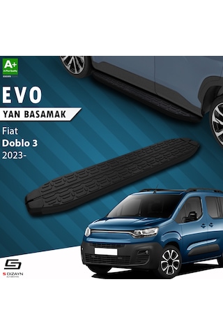 S-dizayn Fiat Doblo 3 Evo Siyah Yan Basamak 203 Cm 2023 Üzeri