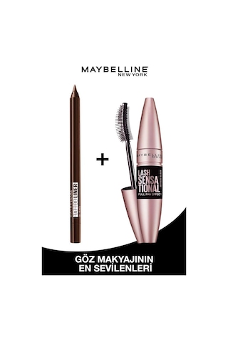 Lash Sensational Yelpaze Etkili Ekstra Siyah Maskara & Tattoo Liner Jel Göz Kalemi - 911 Kahverengi pktmyblngklshmsk-8956 Diğer