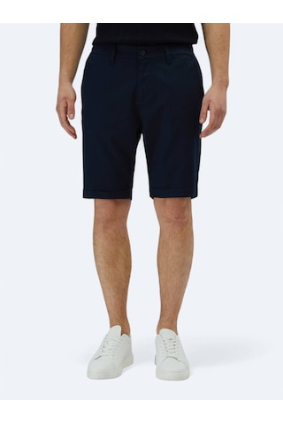 Lacivert Düz Dokuma Slim Fit Casual Pamuk Karışımlı Bermuda Lacivert