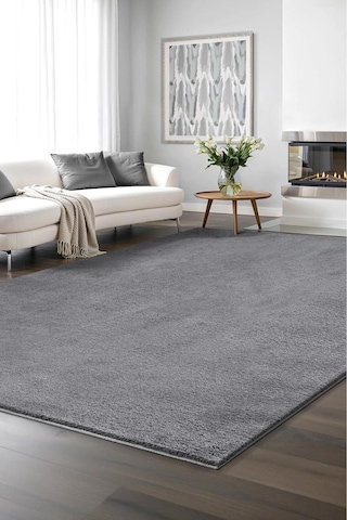 Peluş Post Shaggy Çocuk Odası Oturma Odası Salon Mutfak Halısı,yıkanabilir Kilim,antrasit Gri Gri