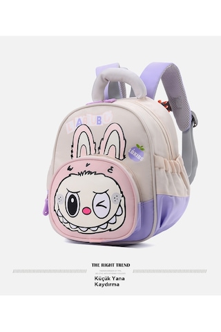 Labubu Sevimli Çizgi Film Sırt Çantası Büyük Kapasiteli Sırt Çantası Yeşil