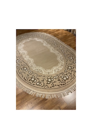 Aspero 4112b 160x230 Vizon Oval Halı Krem