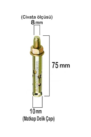 Aletçantam Çelik Dübel Gömlekli 8x75 (10mm) - 10 adet