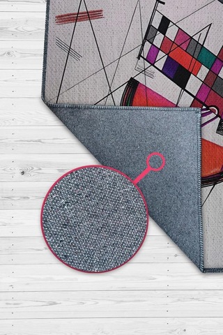 Homshtag Hassas Gerilim, Kandinsky Sanat Halısı,geometrik Halı Çok Renkli