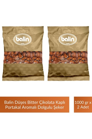 Balin Düşes Çikolata Kaplı Portakal Aromalı Sert Şeker 1000 Gr X 2 Adet