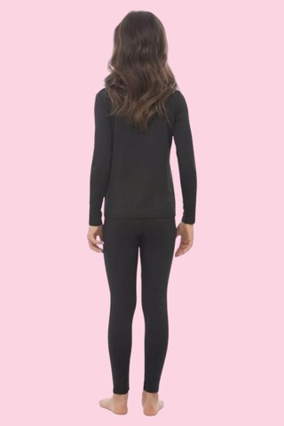 Tezzgelsin Kız Çocuk 3'lü Termal Alt Üst İçlik Takımı Siyah