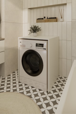 Odaco Premium Çkmd-01 %100 Mdf Çamaşır Ve Kurutma Makinası Banyo Dolabı Beyaz