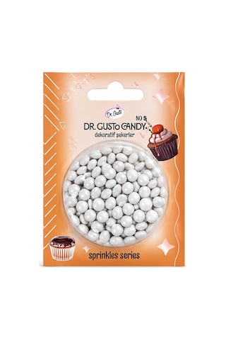 Dr. Gusto İnci Beyazı Bonbon Draje Pasta Süsleme Şekeri