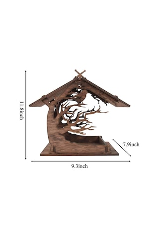 Shineyee Kuş Yemliği Evi Asılı Kuş Yemliği Dış Bahçe Bahçe Ahşap Malzeme Dıy Manuel Kurulum-35