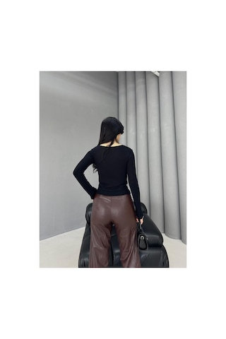 Dima Fashion Dantel Detaylı Bluz Siyah