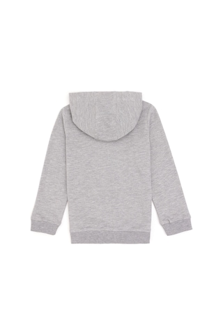 U.S. Polo Assn. Kız Çocuk Açık Gri Melanj Fermuarlı Basic Sweatshirt 50296390-VR091