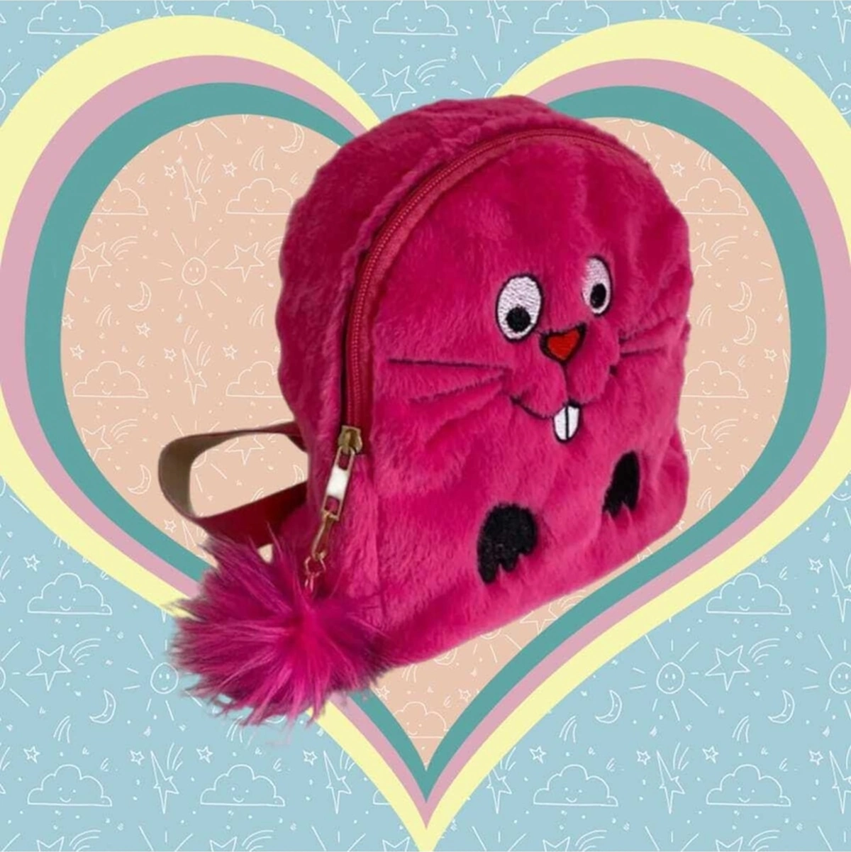 Tezzgelsin Tavşan Peluş Çocuk Sırt Çantası Çocuk Çantası Fuşya