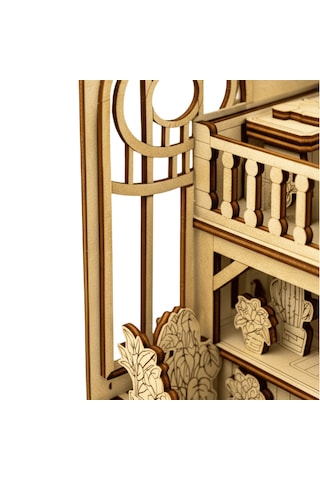 Indoor Garden Ahşap Maket Seti Dıy Miniatür İç Mekan Bahçesi Book Nook Dekoru