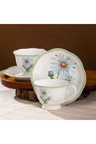 Perotti De Flore 2 Kişilik 4 Parça Porselen Kahve Fincan Takımı