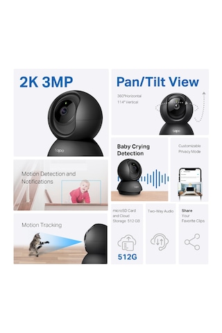 Tp-link Tapo C211 2-pack 2k 3mp Yatay Ve Dikey Ev Güvenliği Wi-fi Kamerası 2'li