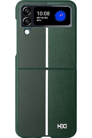 Samsung Galaxy Z Flip 4 Kılıf Hbc-155 Lizbon Kapak - Koyu Yeşil