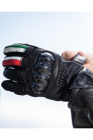 Oj Fıghter 1.8 İtalyan Tarzı Korumalı Kısa Motosiklet Deri Eldiven S